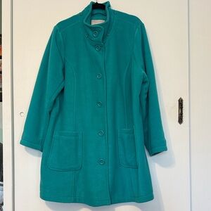 Women’s Teal Funnel Neck Fleece Coat